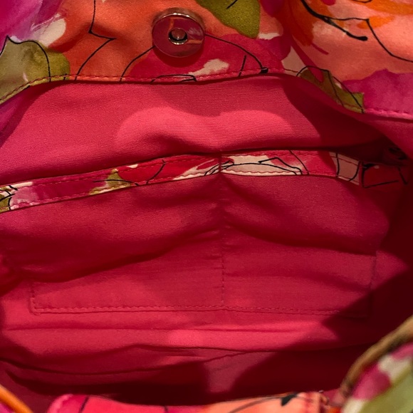 Vera Bradley Vivian Purse Handbag Vintage Rose Floral Sateen Quilted Fabric VGC - Picture 5 of 7